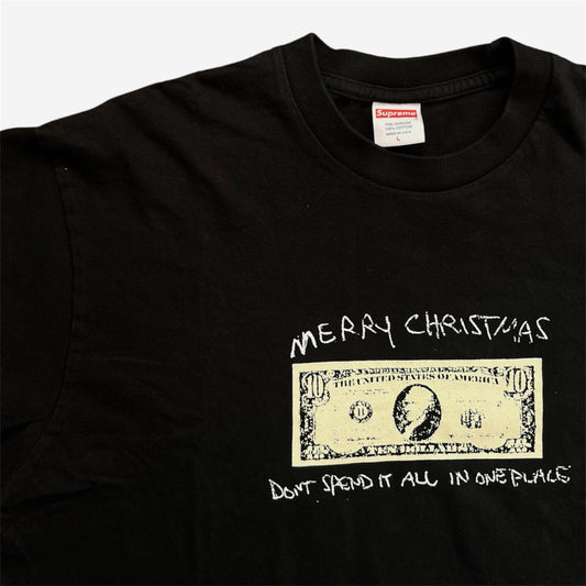Supreme Spend It Christmas Tee in Black