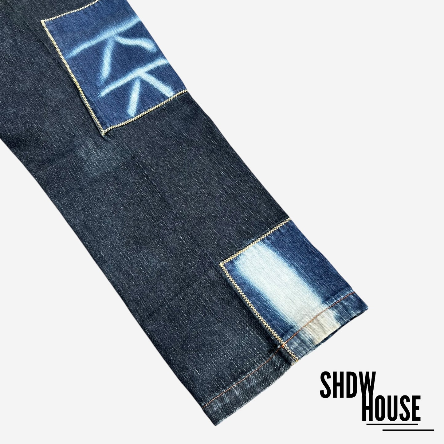 Akademiks Acid Wash Patchwork Jeans in Black