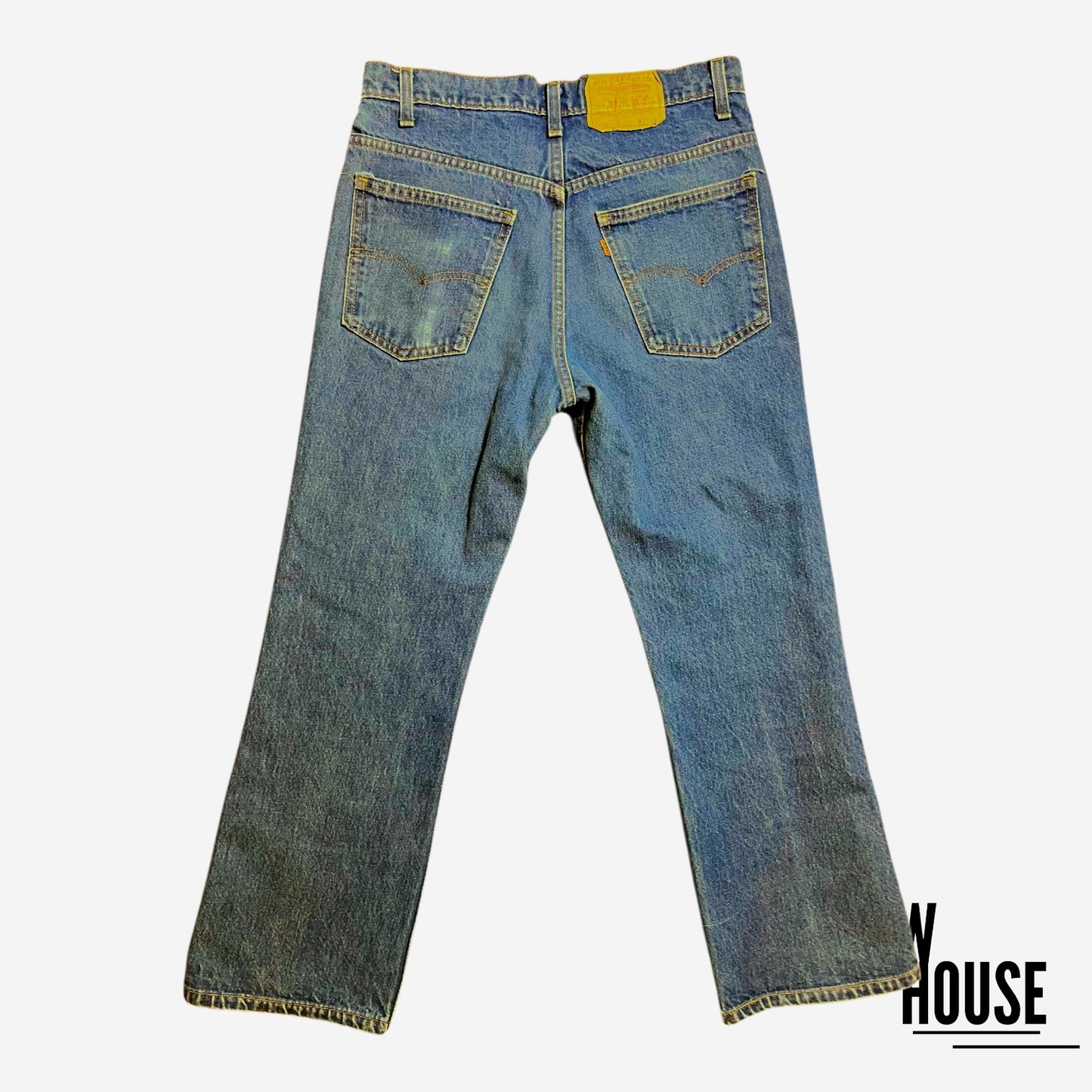 Levi Strauss & Co Vintage Orange Tab Flare Jeans in Blue Wash