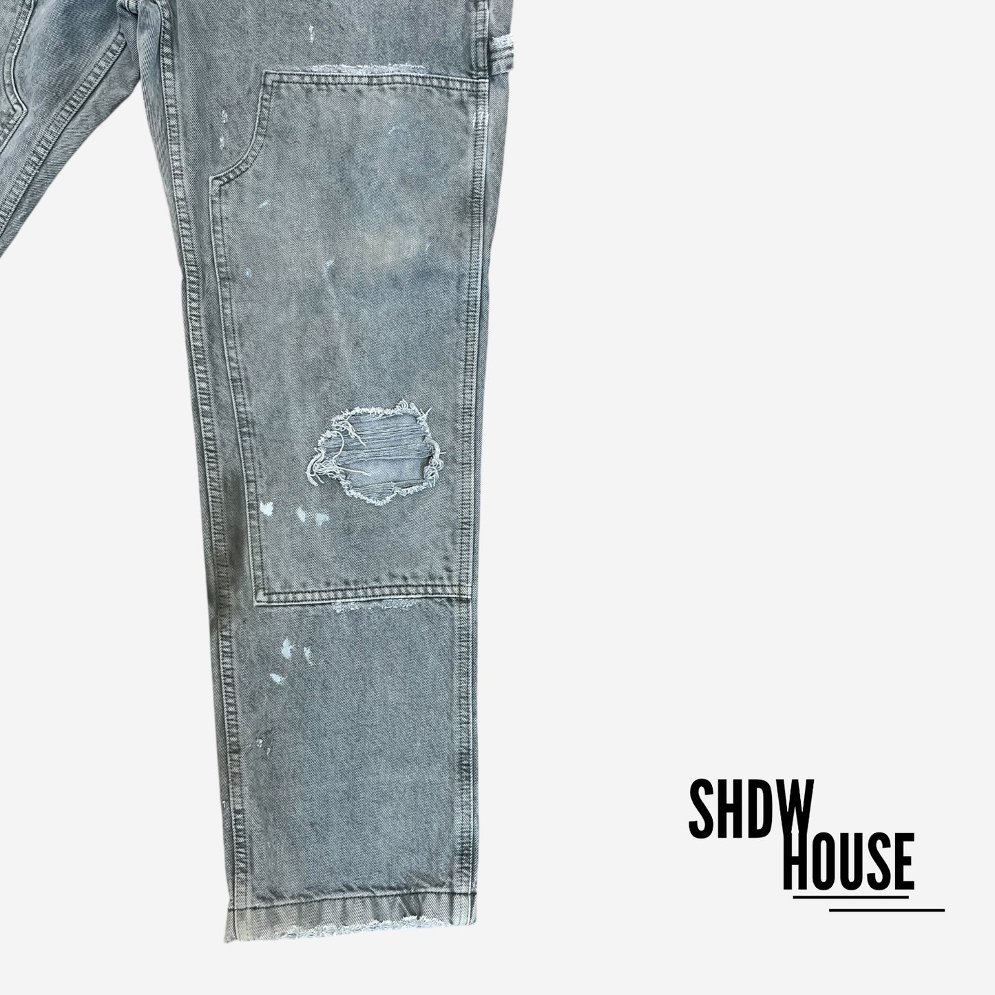 Abercrombie & Fitch Double Knee Carpenter Jeans in Grey