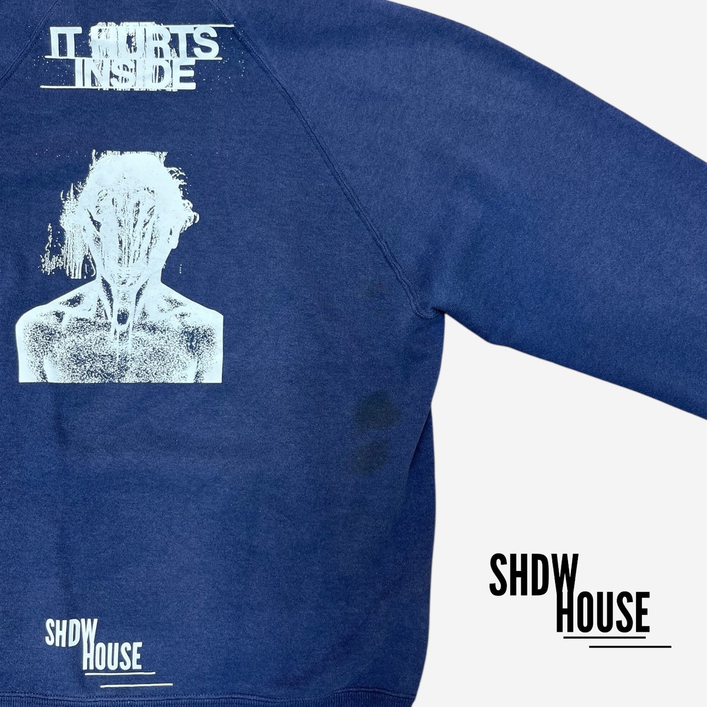 SHDWHOUSE Internal Theft Vintage L/S Tee in Navy Blue