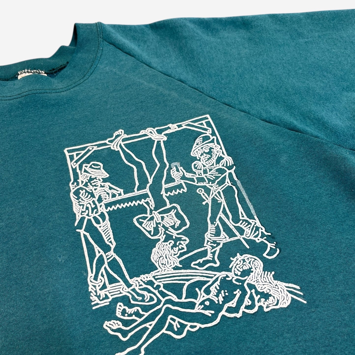 Split Witness Revived 1/1 Crewneck in Washed Teal