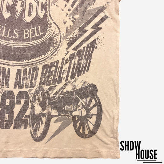 AC/DC 2007 Rockwear Cannon and Bell Tour Tee in Cream