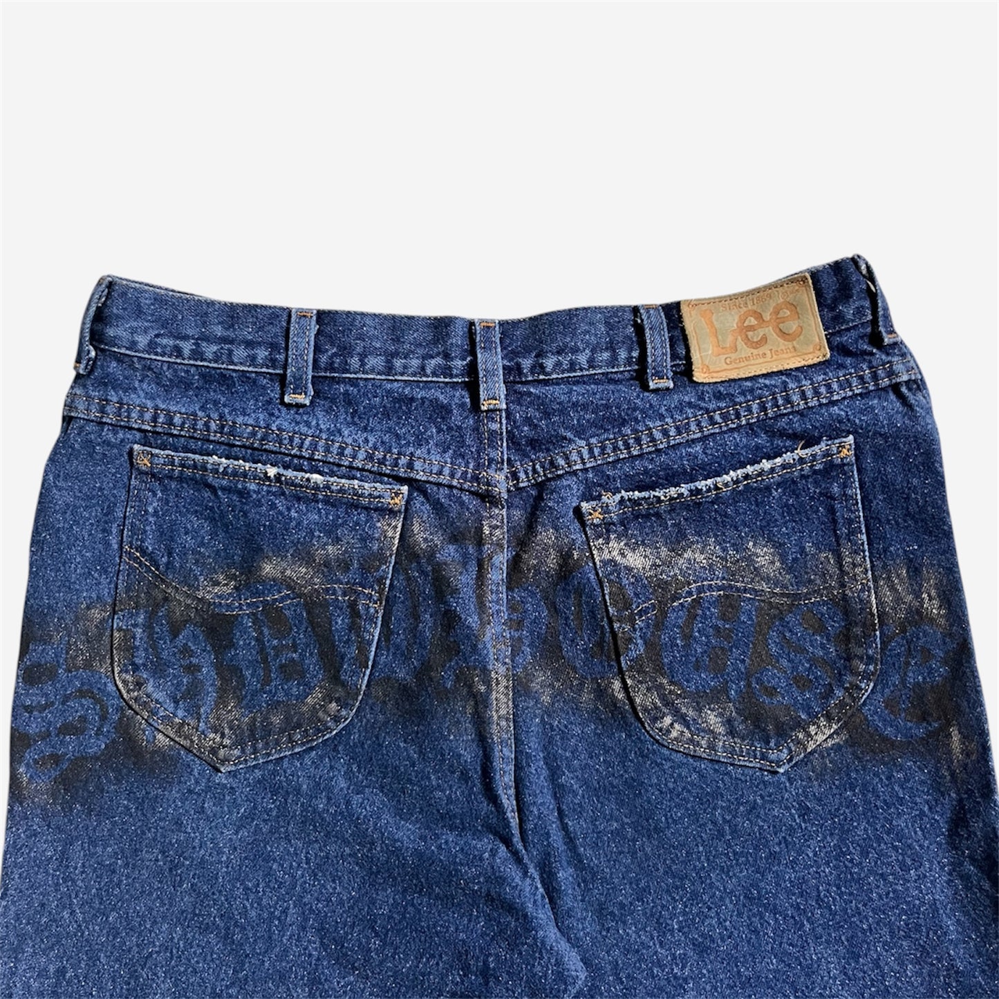 SHDWHOUSE Lee Denim Revived Jeans in Dark Blue Wash