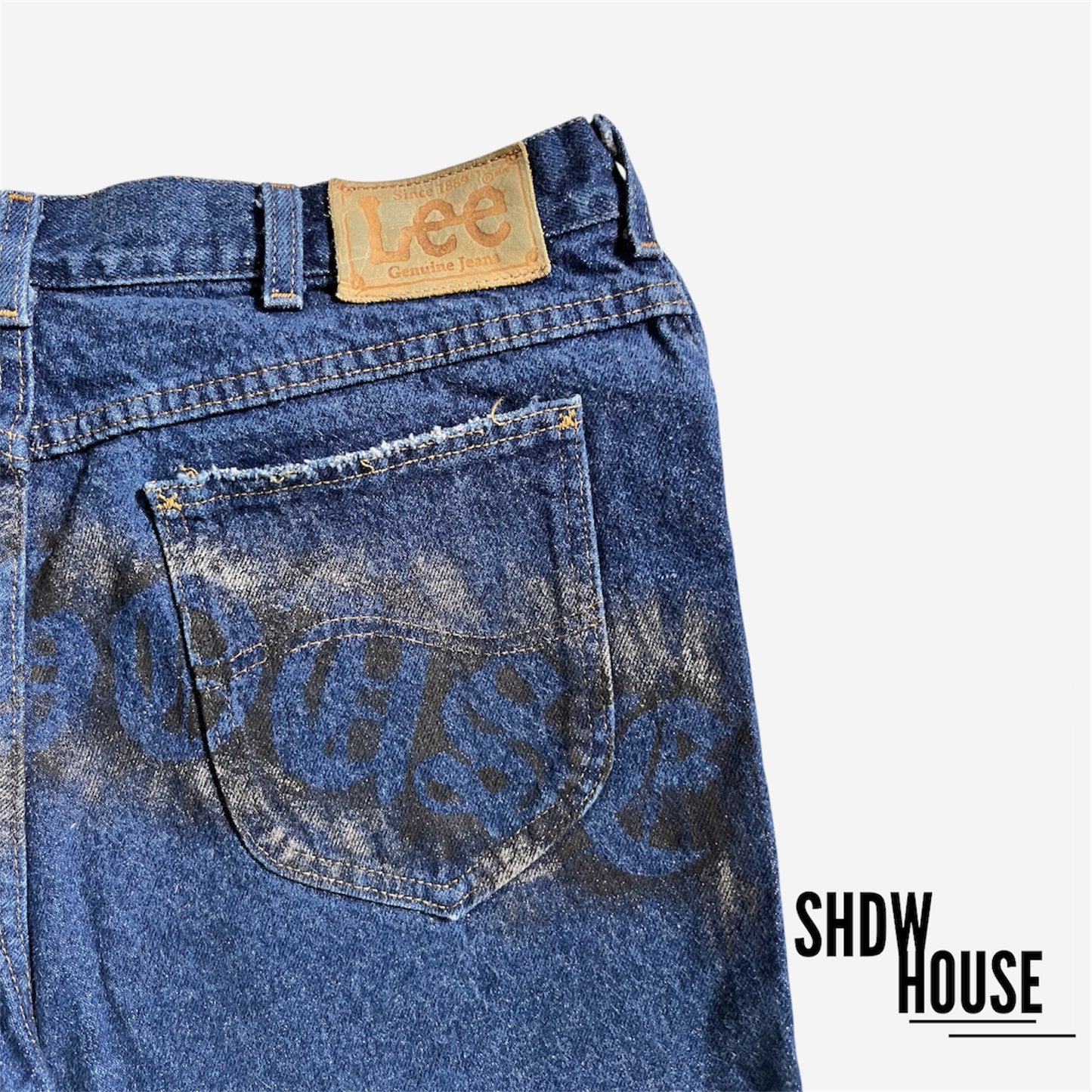 SHDWHOUSE Lee Denim Revived Jeans in Dark Blue Wash