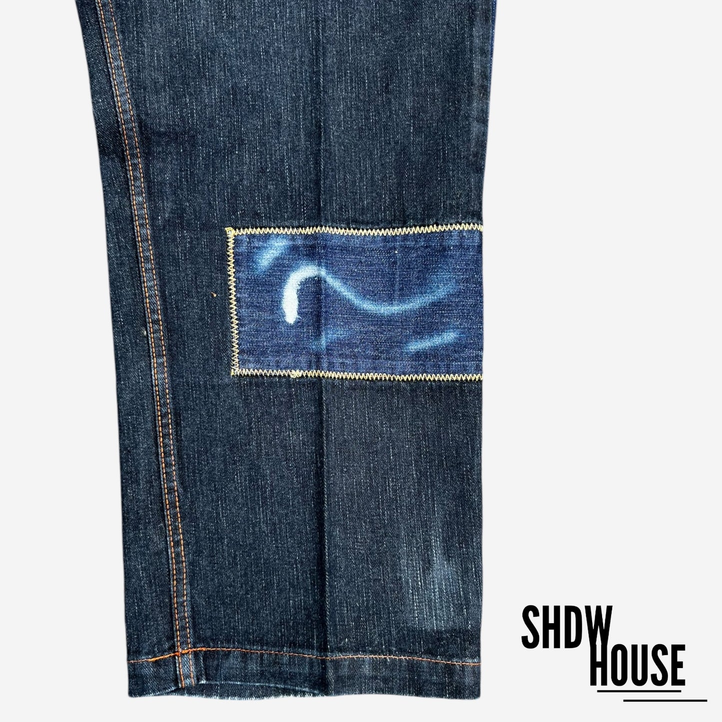 Akademiks Acid Wash Patchwork Jeans in Black