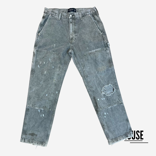 Abercrombie & Fitch Double Knee Carpenter Jeans in Grey
