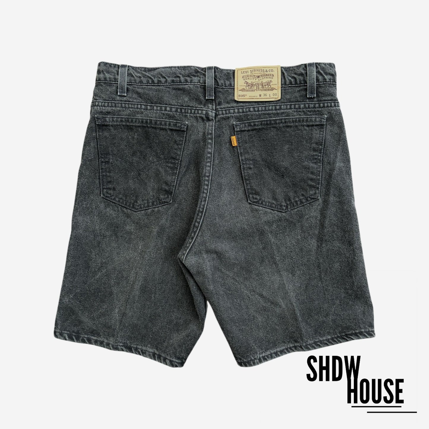 Levi Strauss & Co Vintage Orange Tab 505 Shorts in Washed Black