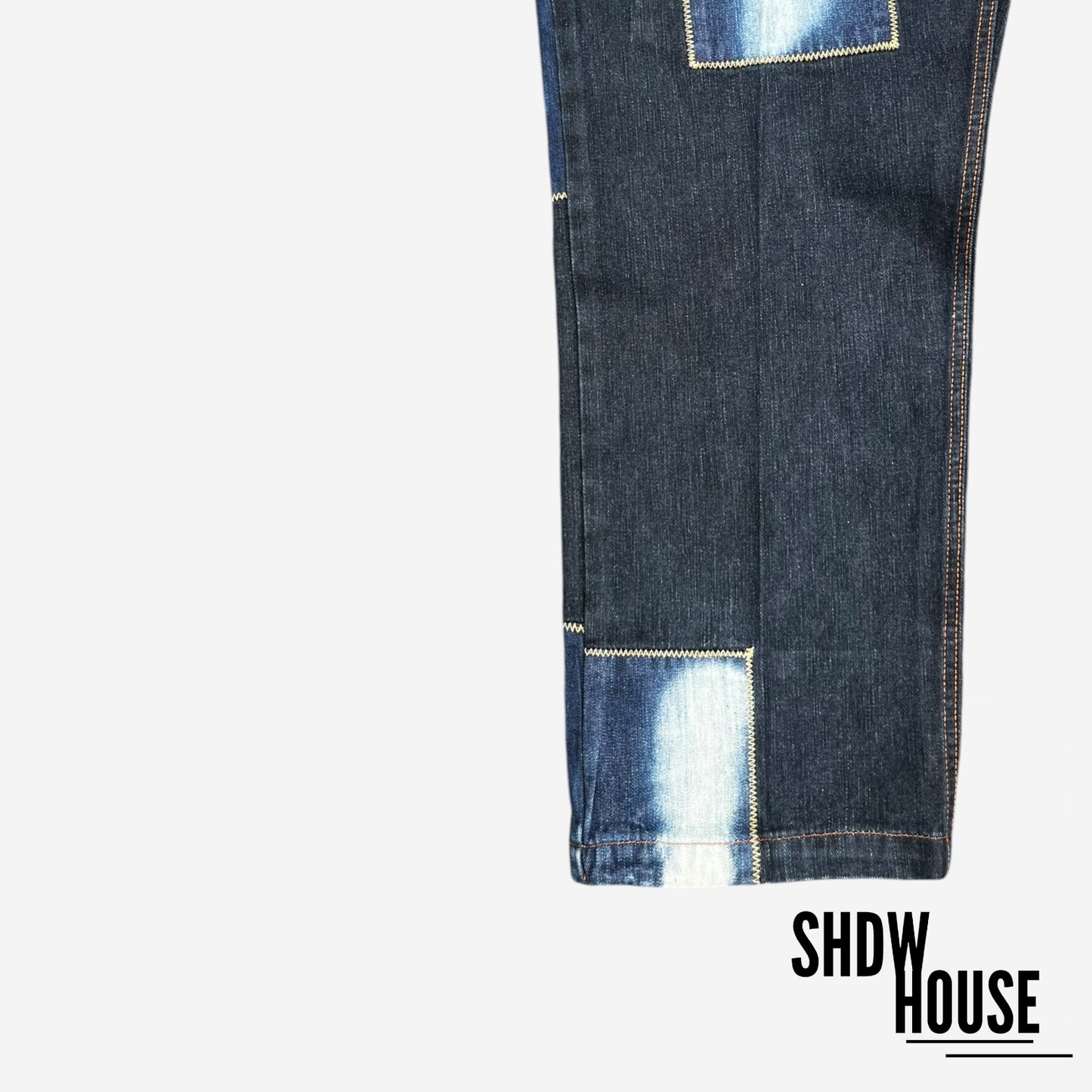 Akademiks Acid Wash Patchwork Jeans in Black