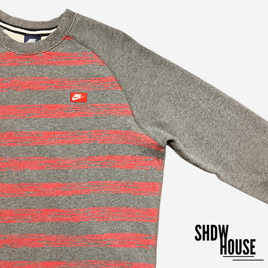 Nike Y2K Striped Sweatshirt in Grey/Red