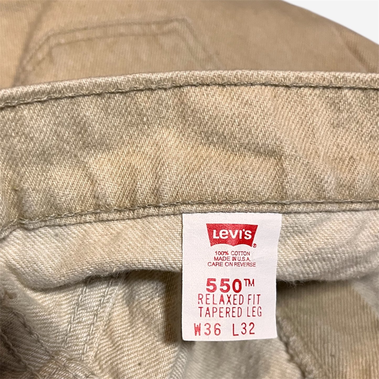 Levi Strauss & Co Vintage Orange Tab 505 Relaxed Fit Jeans in Beige