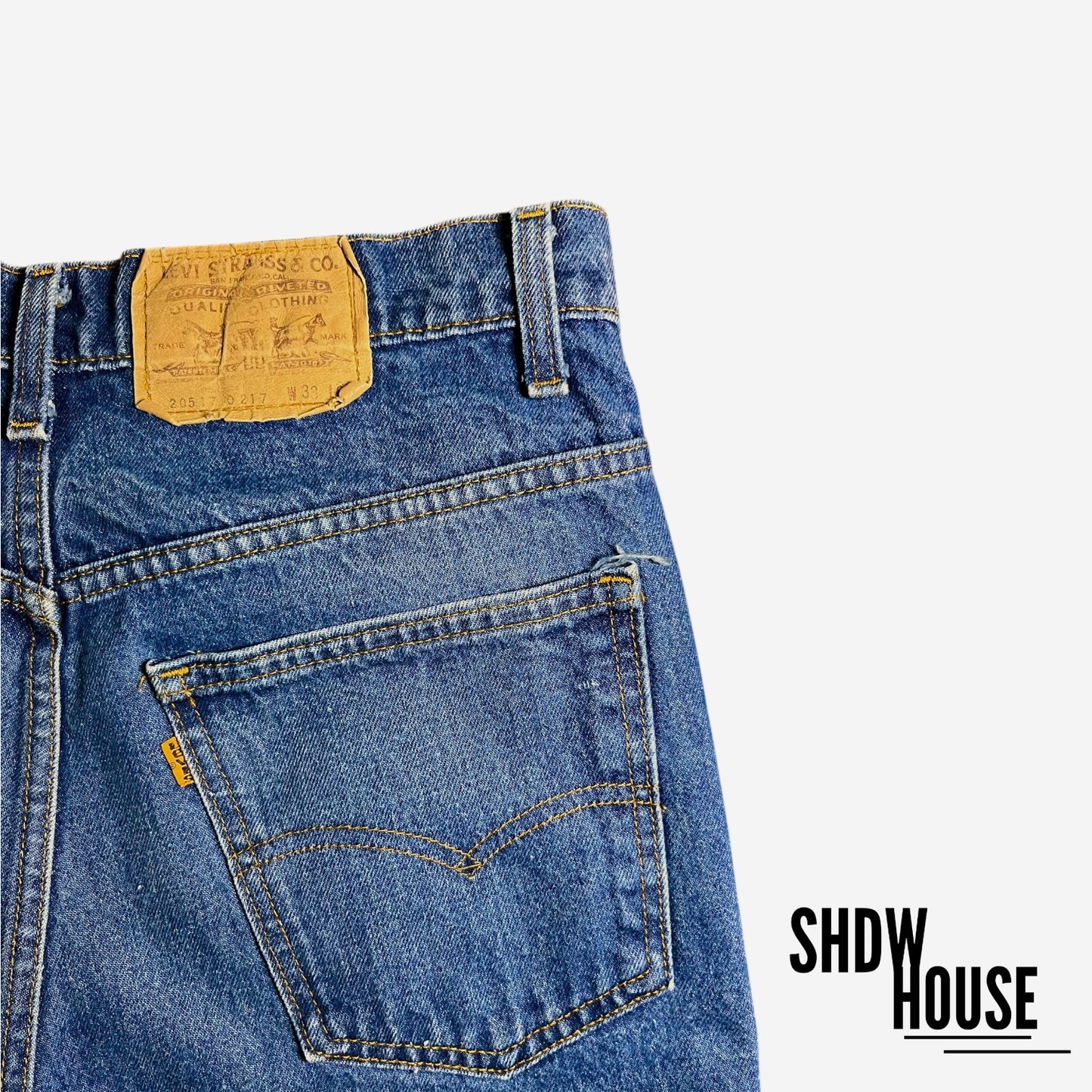 Levi Strauss & Co Vintage Orange Tab Flare Jeans in Blue Wash