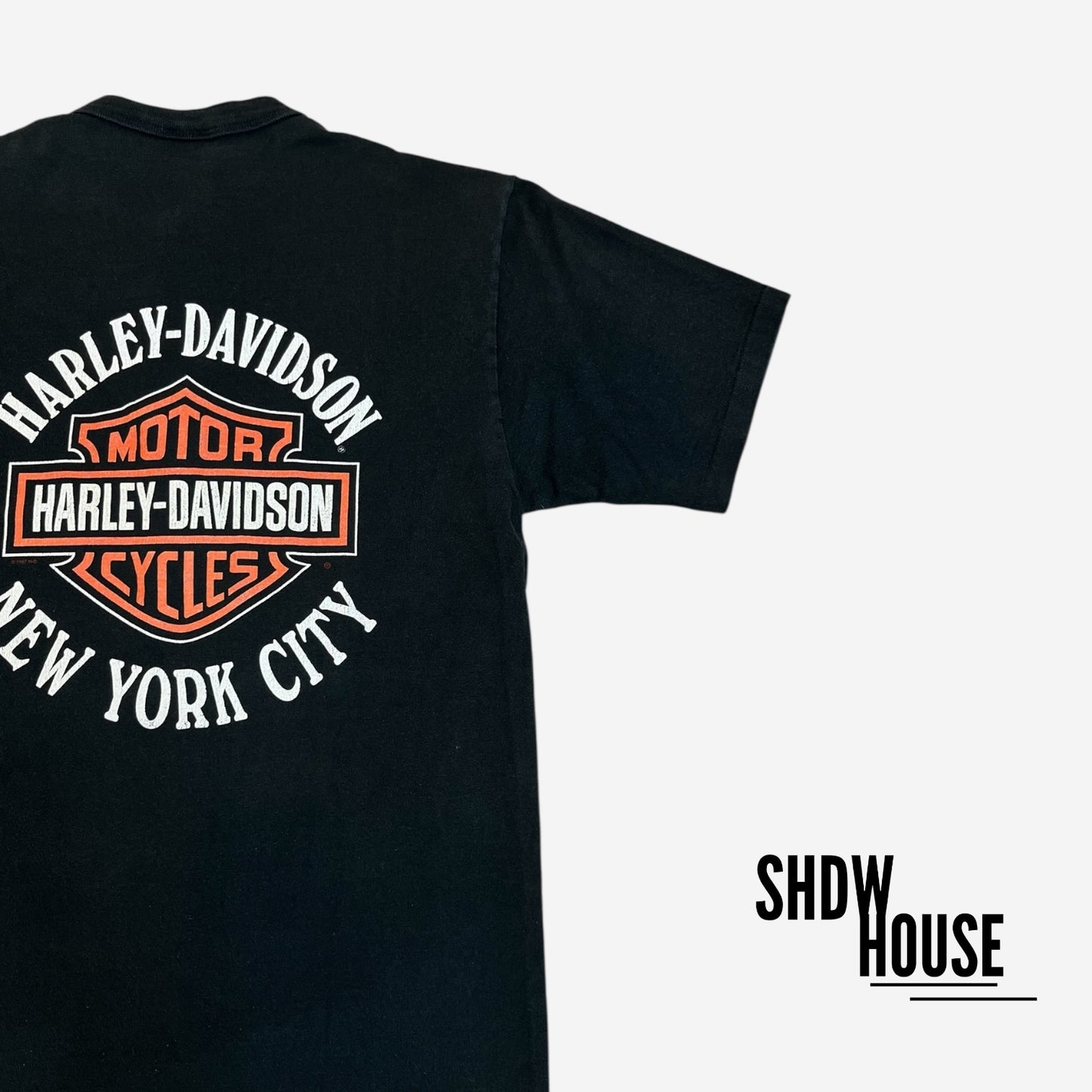 Harley Davidson Vintage 1997 Henley NYC Tee in Black