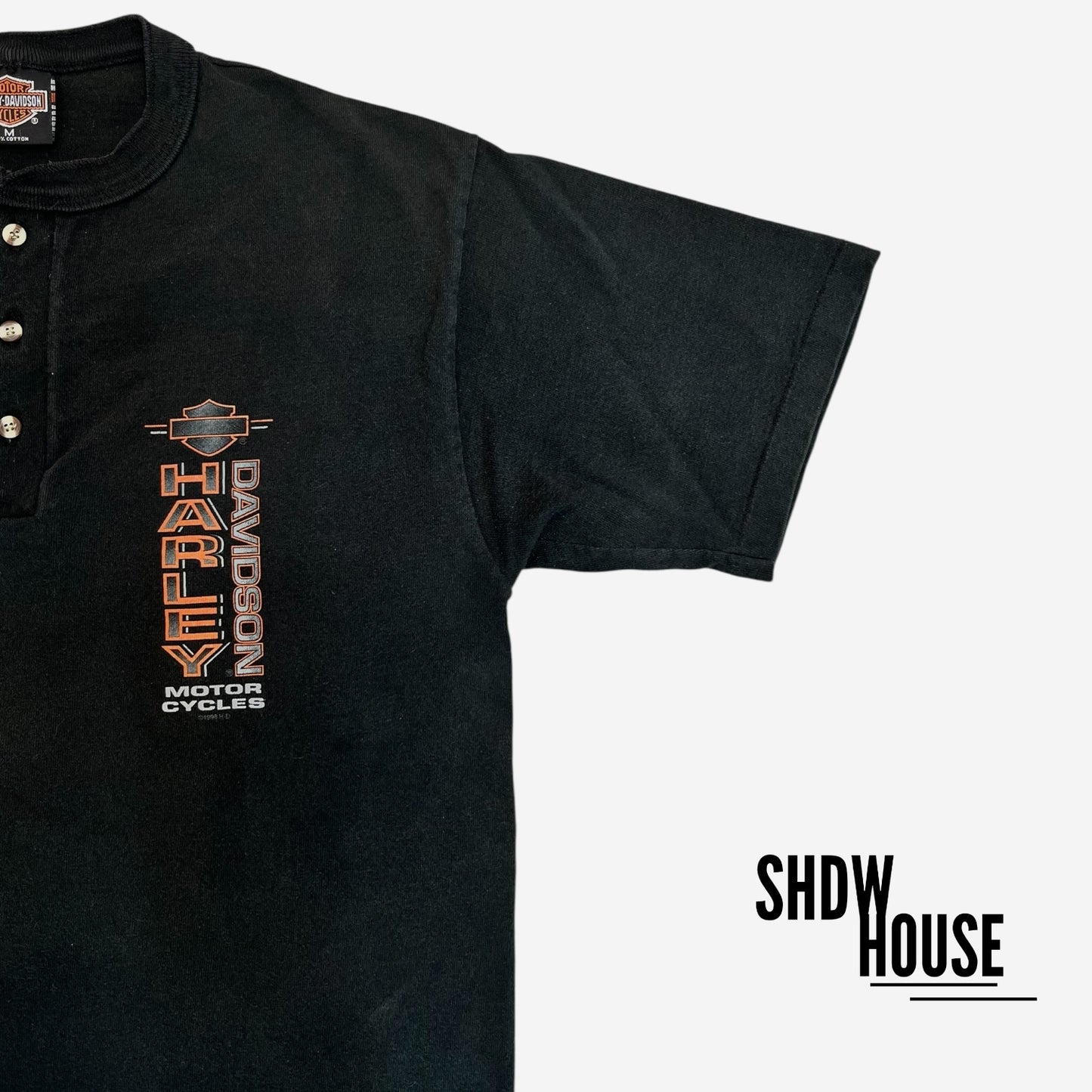 Harley Davidson Vintage 1997 Henley NYC Tee in Black