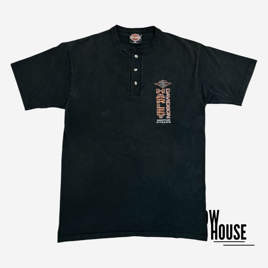 Harley Davidson Vintage 1997 Henley NYC Tee in Black