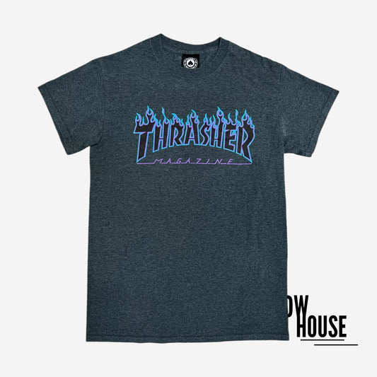 Thrasher Magazine Flame Tee in Grey
