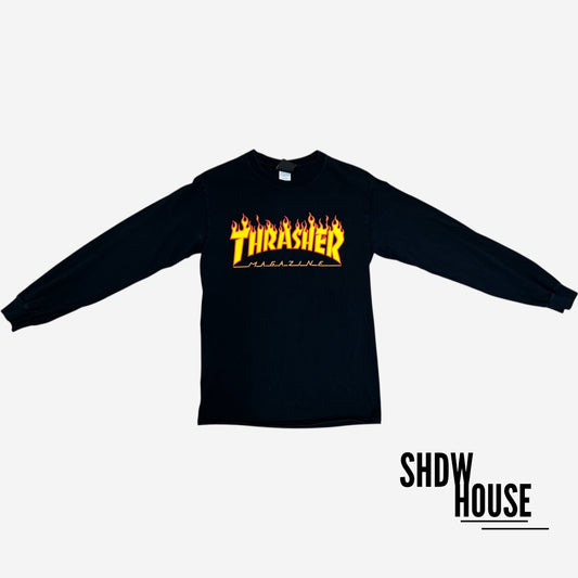 Thrasher Magazine Logo Longsleeve in Black
