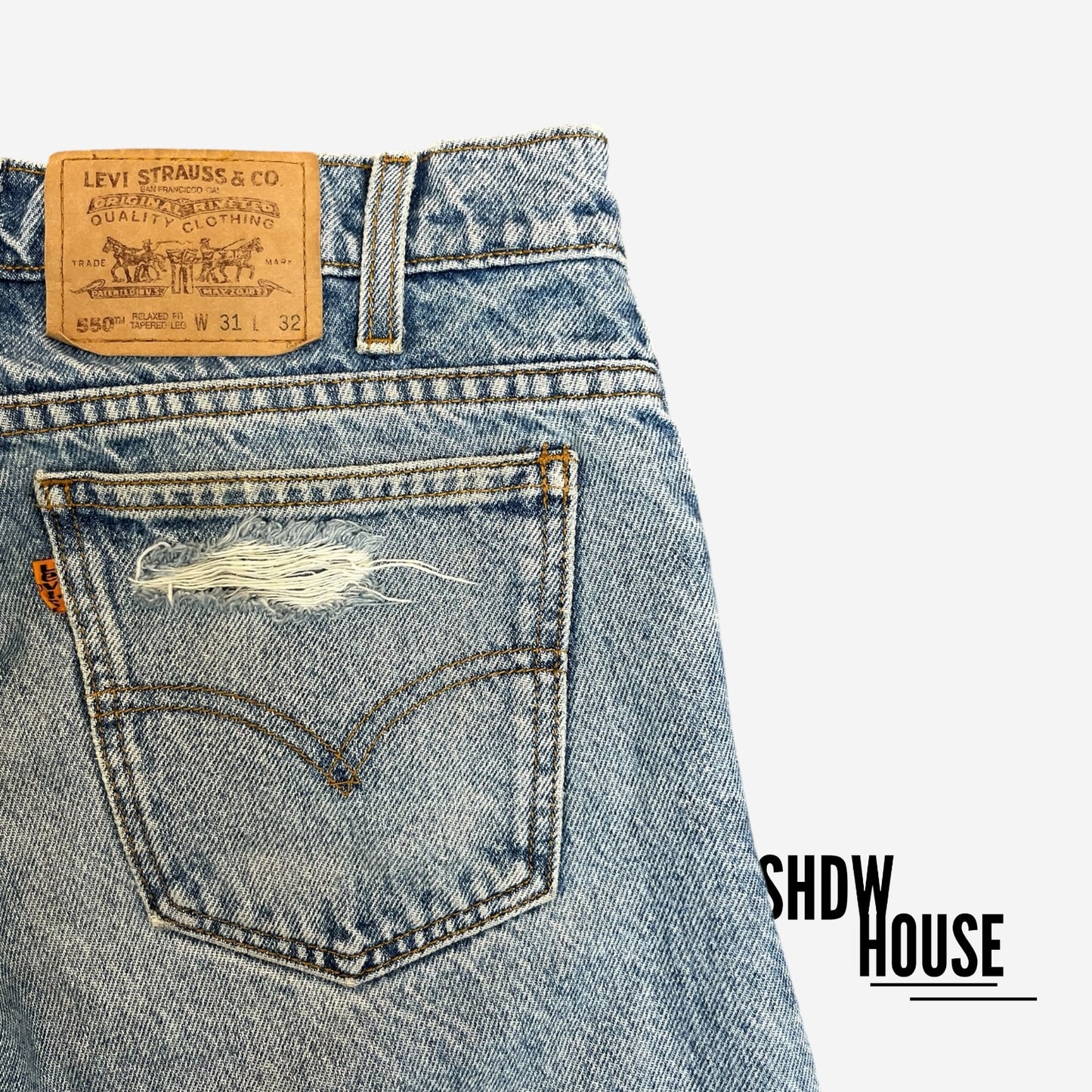 Levi Strauss & Co Orange Tab 550’s in Blue Wash