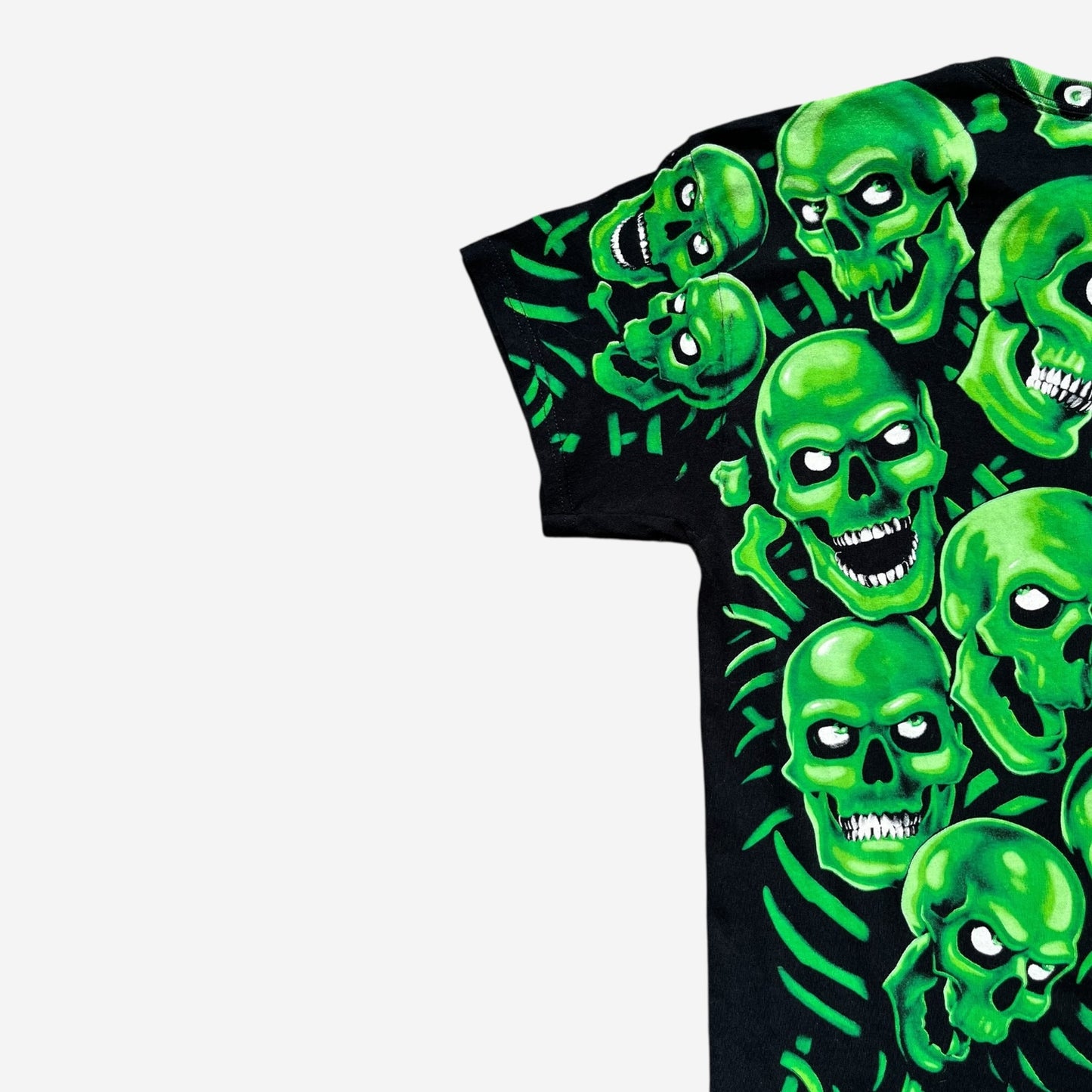 Liquid Blue AOP Skull Tee in Black/Green