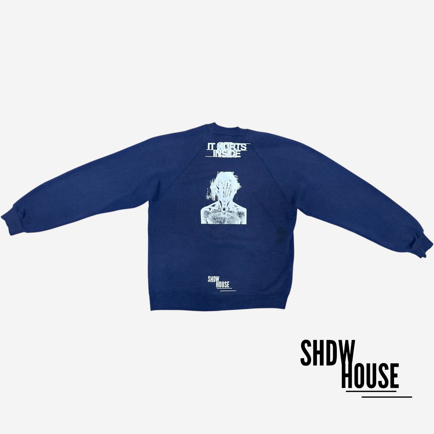 SHDWHOUSE Internal Theft Vintage L/S Tee in Navy Blue