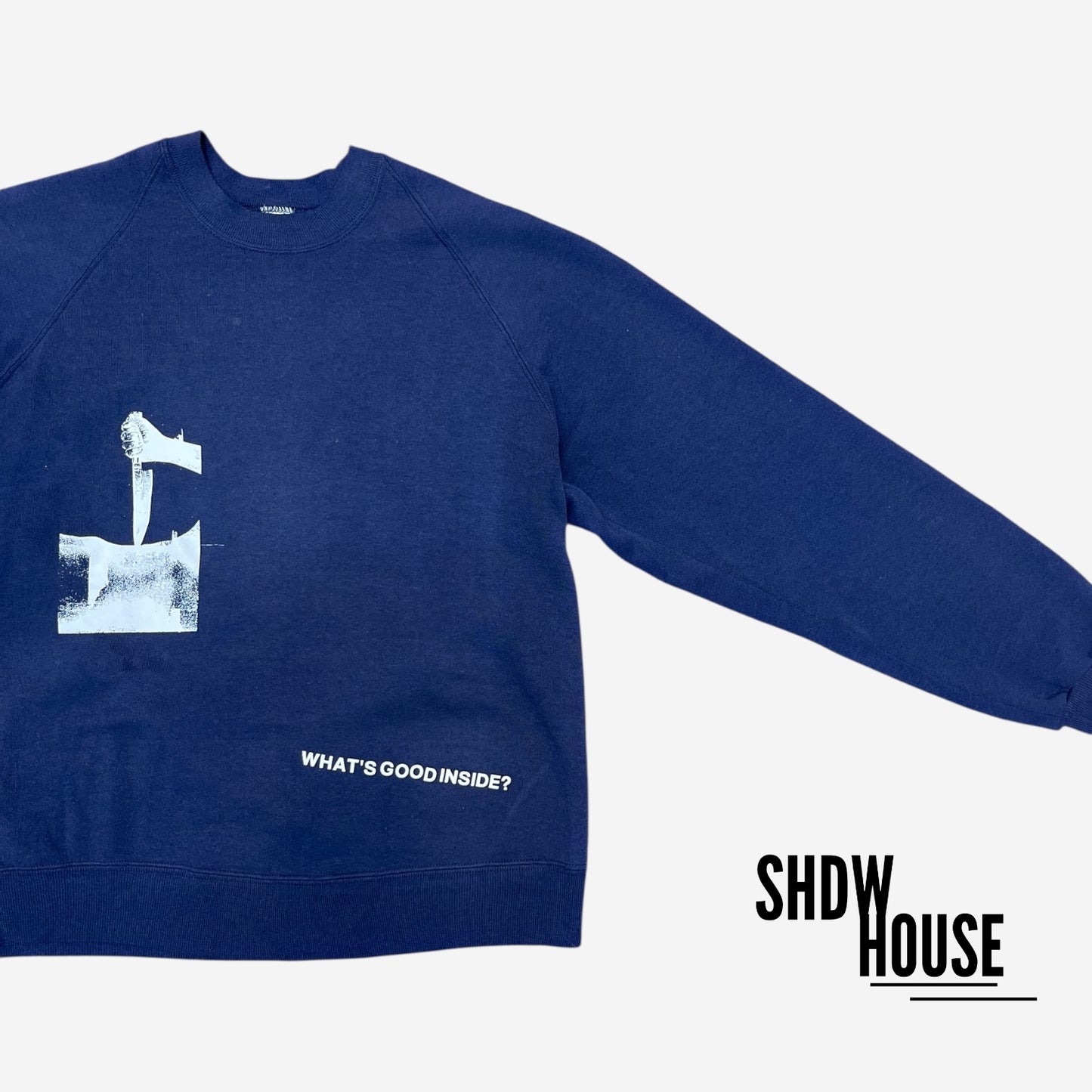 SHDWHOUSE Internal Theft Vintage L/S Tee in Navy Blue