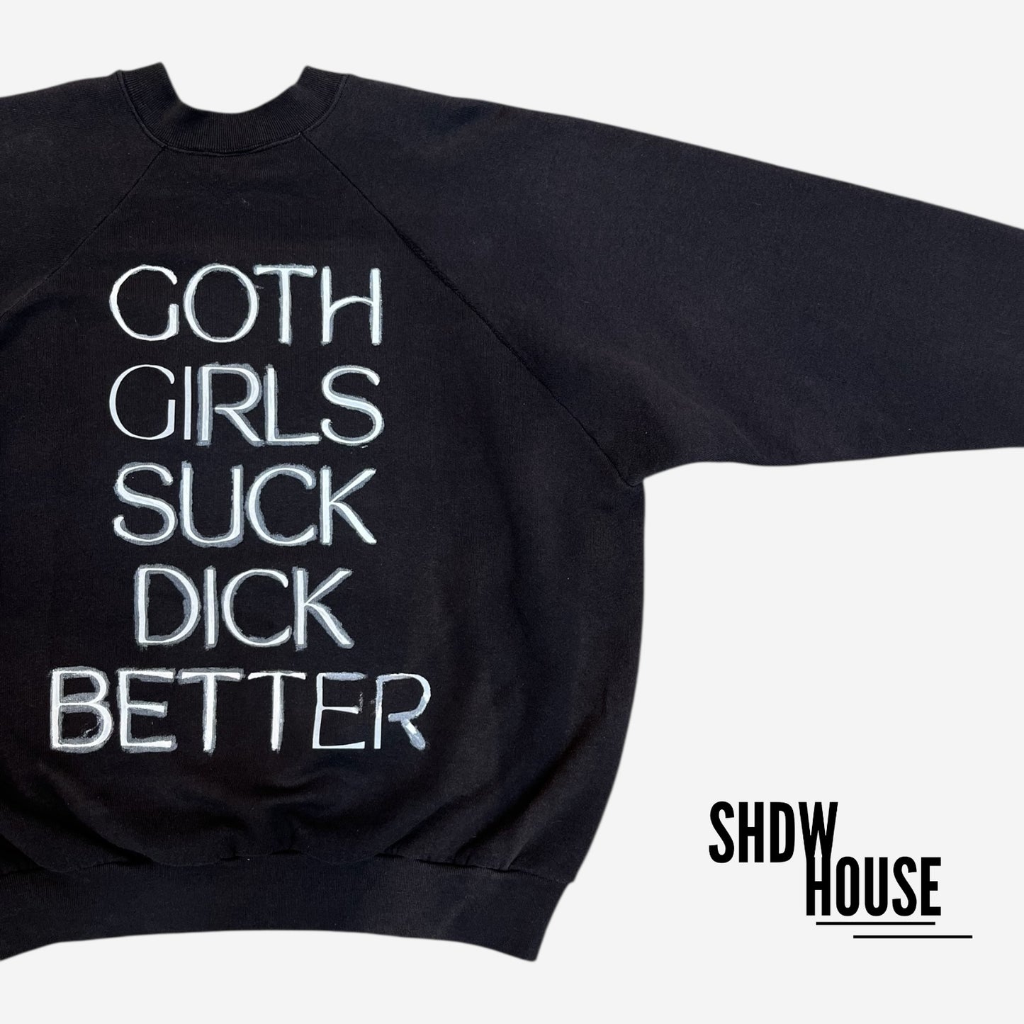 Goth Girls Revival 1/1 Crewneck in Washed Black
