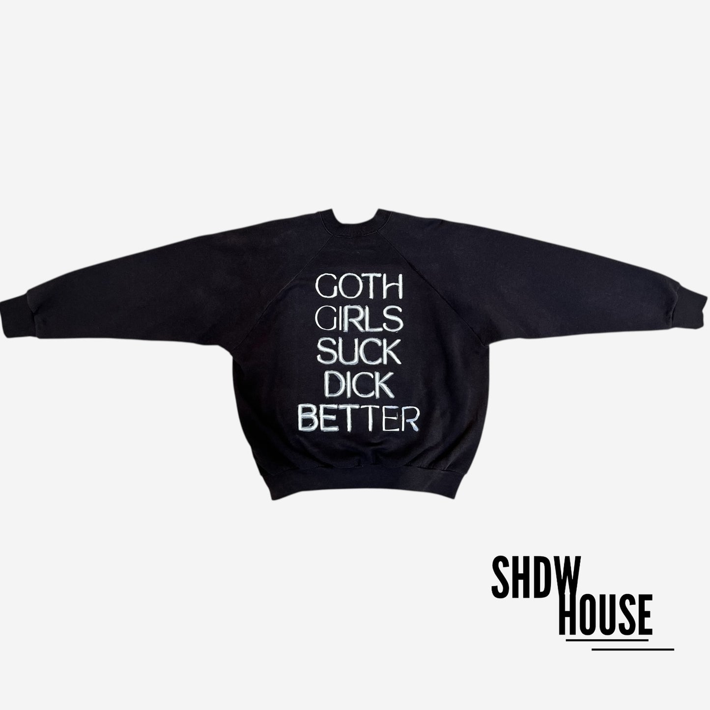 Goth Girls Revival 1/1 Crewneck in Washed Black