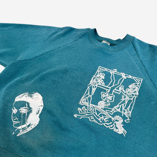 Split Witness Revived 1/1 Crewneck in Washed Teal