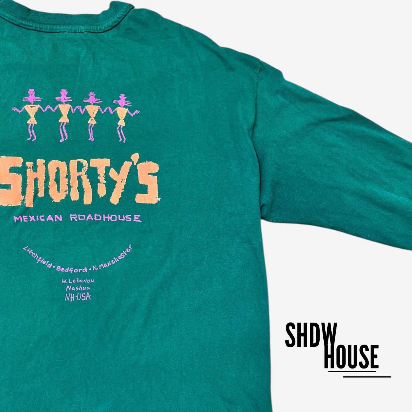 Vintage 1994 Shorty’s Mexican Roadhouse L/S Tee in Green