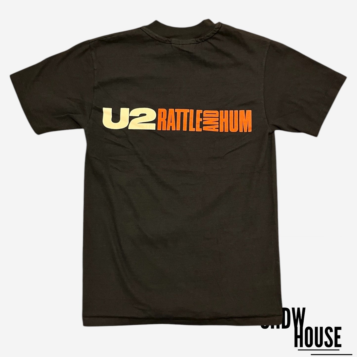 U2 Vintage Rattle and Hum 1988 Concert Tour Tee in Navy