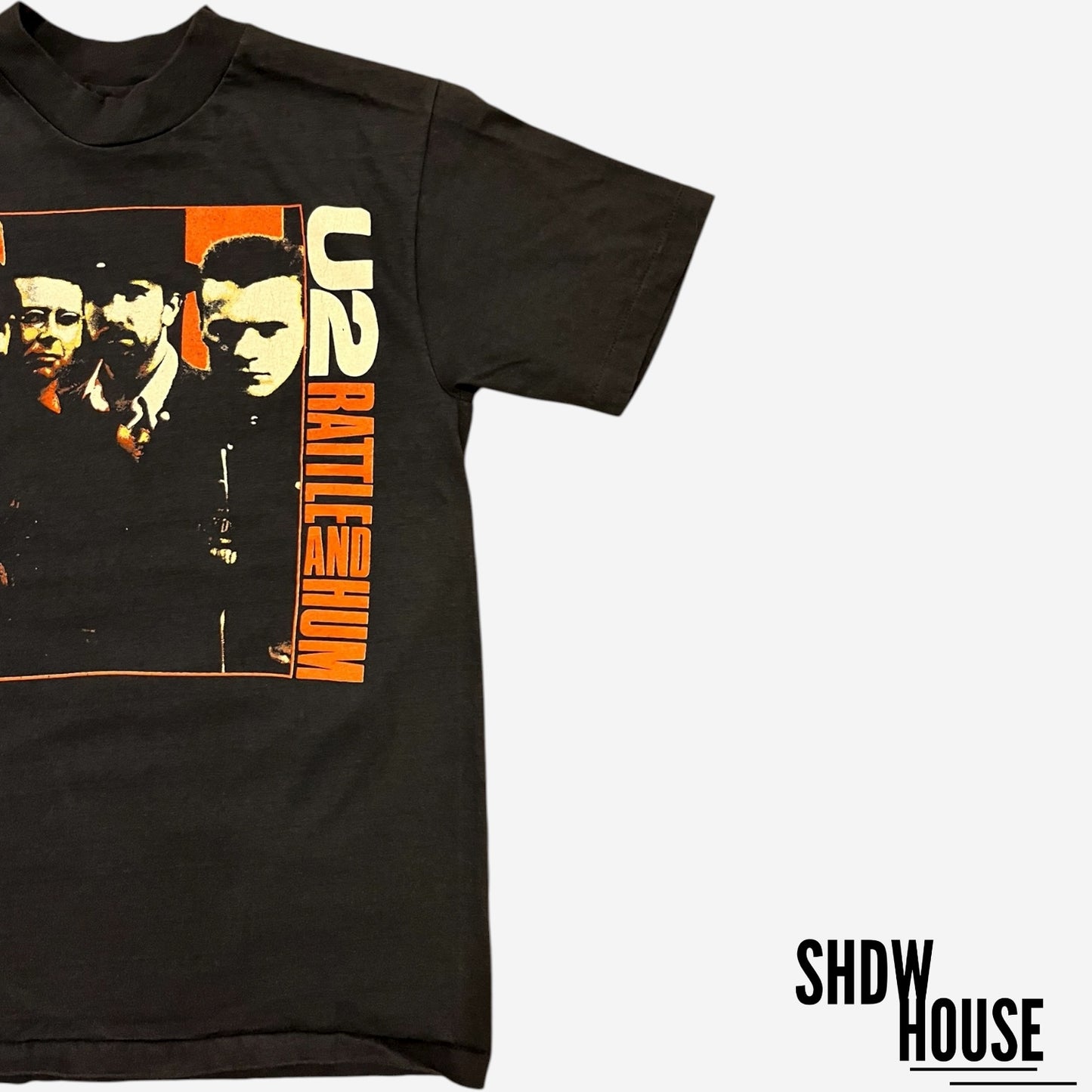 U2 Vintage Rattle and Hum 1988 Concert Tour Tee in Navy