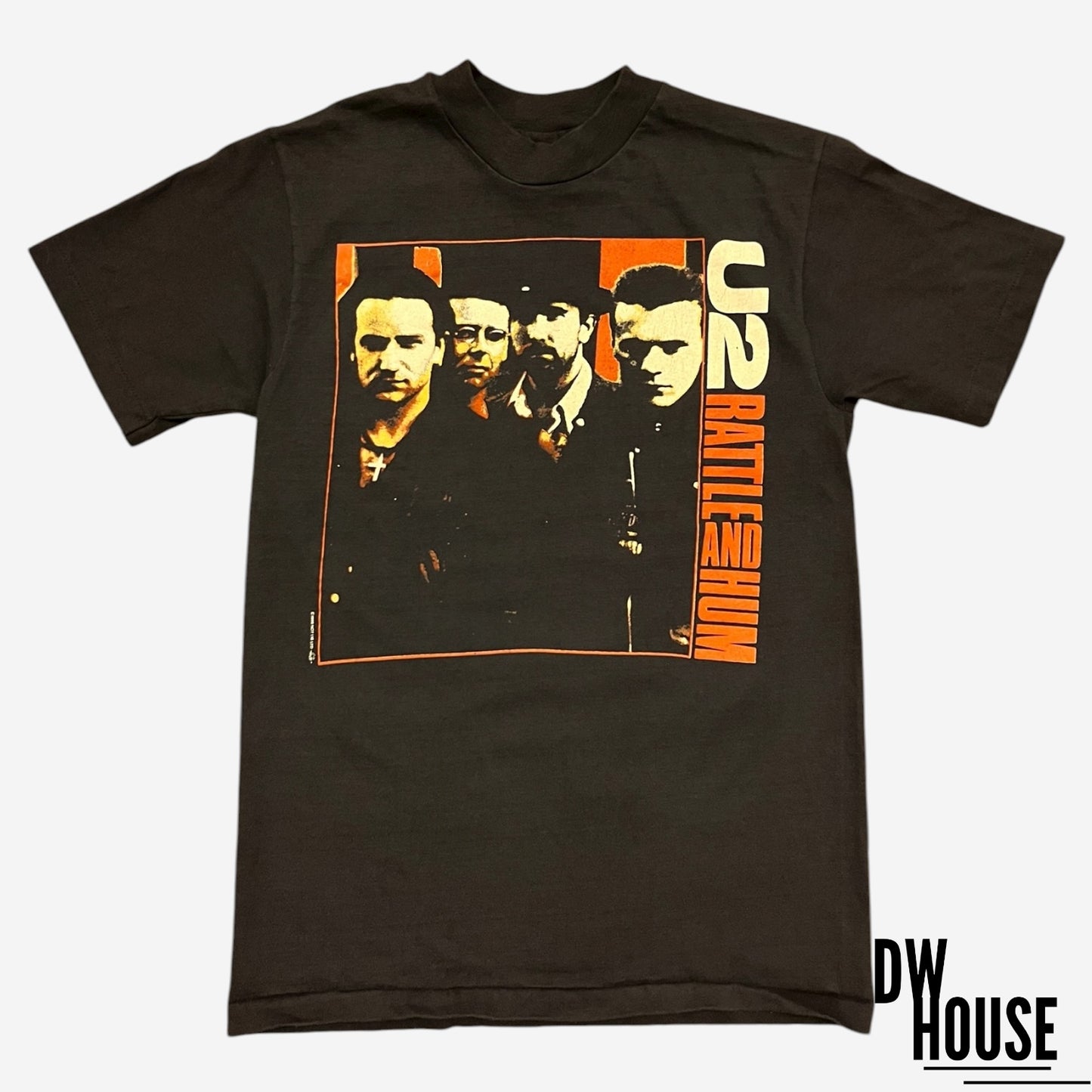 U2 Vintage Rattle and Hum 1988 Concert Tour Tee in Navy