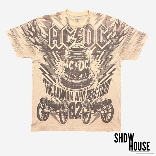AC/DC 2007 Rockwear Cannon and Bell Tour Tee in Cream